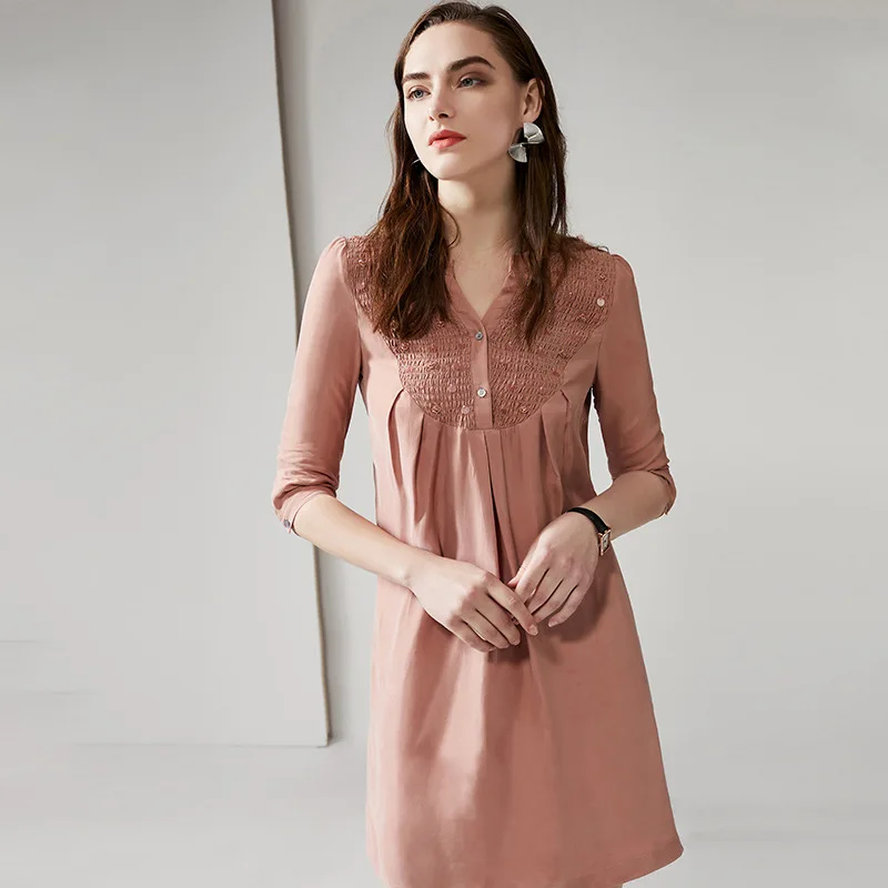 Cuprammonium silk fibers sexy dress women 2019 spring and summer new beaded women's fashion solid loose mini dress 1910
Cuprammonium silk fibers sexy dress women 2019 spring and summer new beaded women's fashion solid loose mini dress 1910
