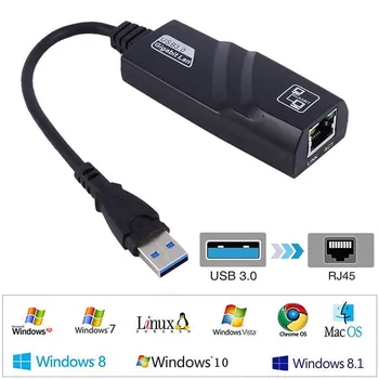 100Pcs USB3.0 USB 3.0 To 10/100/1000Mbps RJ45 Gigabit Ethernet Adapter Network Lan Card for Macbook Mac OS Windows
100Pcs USB3.0 USB 3.0 To 10/100/1000Mbps RJ45 Gigabit Ethernet Adapter Network Lan Card for Macbook Mac OS Windows
