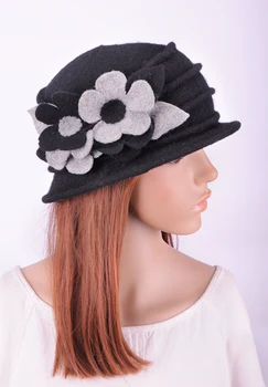 M551 Black Elegant Wool Acrylic Cute 2-Tone Flower Wrinkle Women's Winter Hat Beanie Cloche Cap 
M551 Black Elegant Wool Acrylic Cute 2-Tone Flower Wrinkle Women's Winter Hat Beanie Cloche Cap