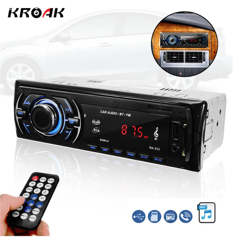 KROAK RK523 Car Audio Stereo Bluetooth MP3 Player 12V Radio FM AUX/SD/TF Remote Control
KROAK RK523 Car Audio Stereo Bluetooth MP3 Player 12V Radio FM AUX/SD/TF Remote Control