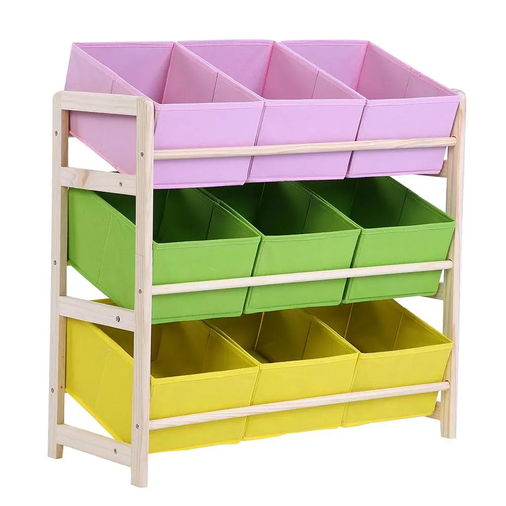 3-tier Baby Kids Toy Wooden Shelf Storage Rack Organizer Holder + 9 Fabric Boxes Cases
3-tier Baby Kids Toy Wooden Shelf Storage Rack Organizer Holder + 9 Fabric Boxes Cases