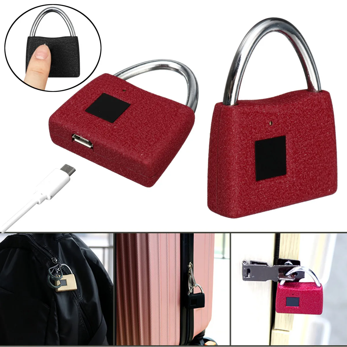 Portable Smart Keyless Luggage Door Lock Anti Theft Fingerprint Security Padlock Electric Lock Access Control Accessories
Portable Smart Keyless Luggage Door Lock Anti Theft Fingerprint Security Padlock Electric Lock Access Control Accessories