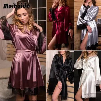 2019 New Sexy Lingerie Women Silk Lace Robe Dress Babydoll Nightdress Sleepwear Kimono Spring Robes
2019 New Sexy Lingerie Women Silk Lace Robe Dress Babydoll Nightdress Sleepwear Kimono Spring Robes