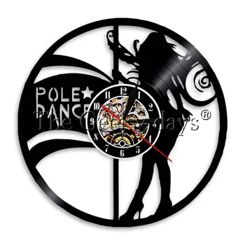 

1Piece Pole Dancer Girl Sexy Female Strippers Wall Clock For Dancers Gift Modern Wall Art Decor Record Clocks