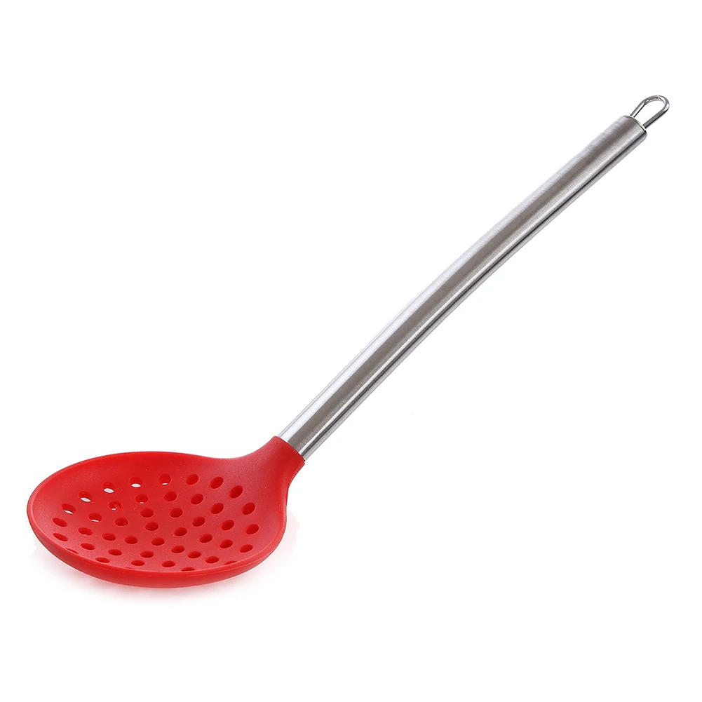 New-Skimmer Slotted Spoon - With Strong Silicone Covering Head & Stay-cool Stainless Steel Handle Red + silver
New-Skimmer Slotted Spoon - With Strong Silicone Covering Head & Stay-cool Stainless Steel Handle Red + silver
