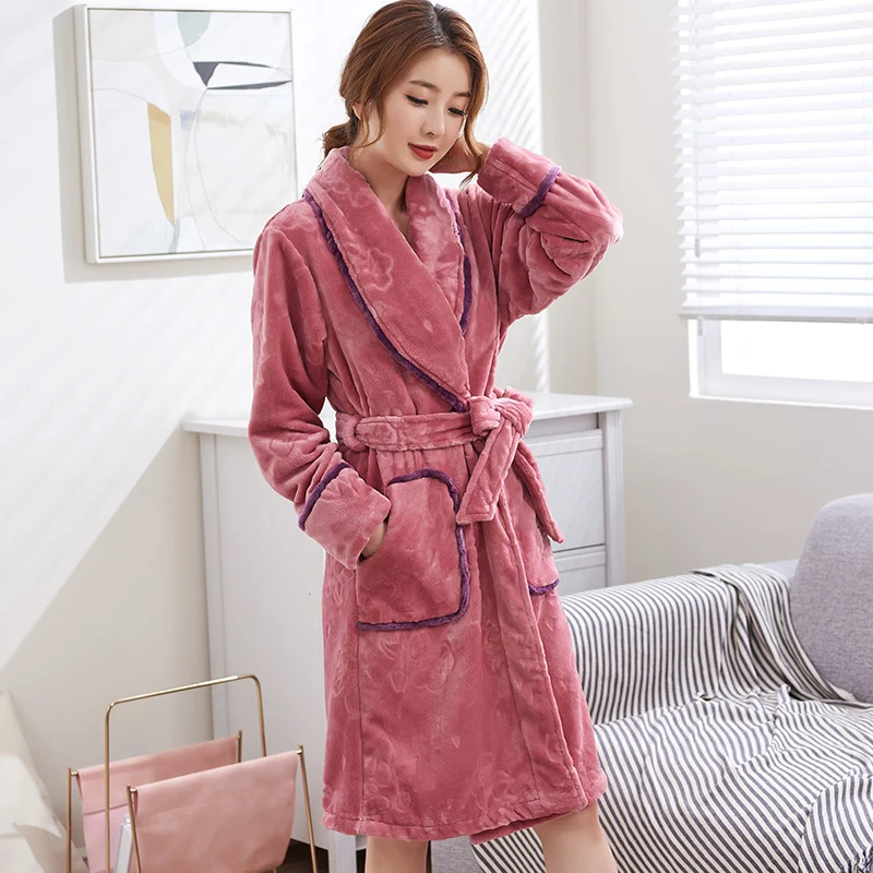 CherLemon Female Flannel Kimono Robe Winter Warm Thick Bathrobe Sleepwear Women Soft Long Sleeve Kneen Length Lounge Home Wear
CherLemon Female Flannel Kimono Robe Winter Warm Thick Bathrobe Sleepwear Women Soft Long Sleeve Kneen Length Lounge Home Wear