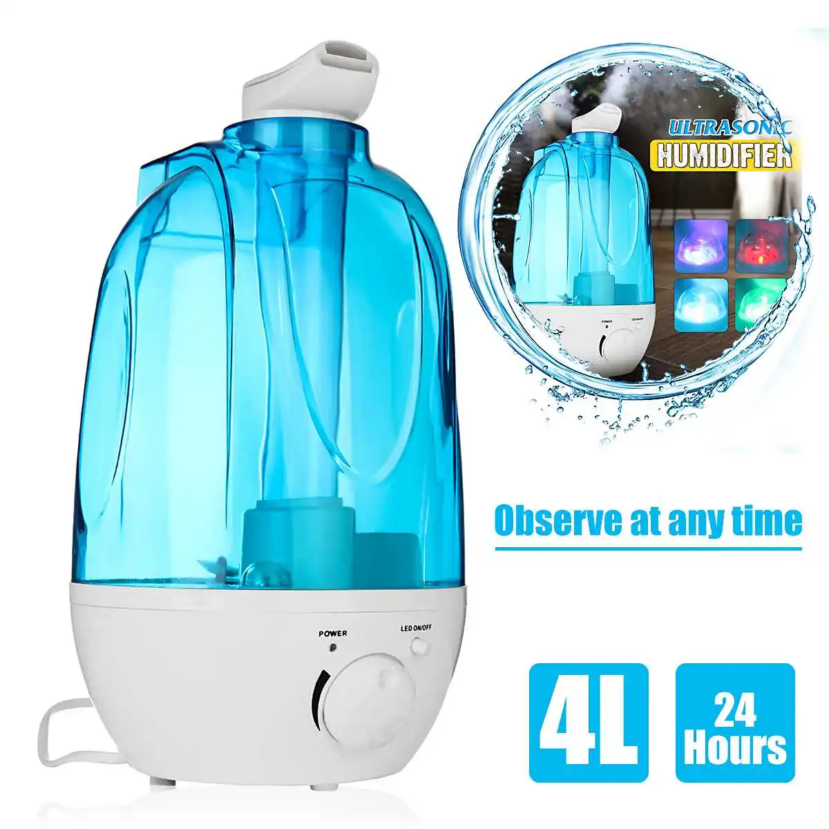 4L USB Aromas Essential Oil Diffuser Ultrasonic Cool Mist Humidifier Air Purifier 7 Color Change LED Night light for Office Home
4L USB Aromas Essential Oil Diffuser Ultrasonic Cool Mist Humidifier Air Purifier 7 Color Change LED Night light for Office Home