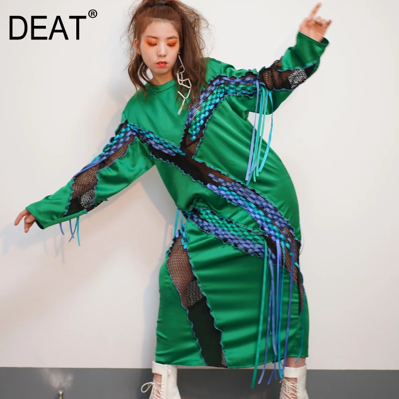 DEAT 2019 new spring and summer fashion women clothes round neck mesh hollout out Split Joint Irregular Dress vestido WE36806L
DEAT 2019 new spring and summer fashion women clothes round neck mesh hollout out Split Joint Irregular Dress vestido WE36806L