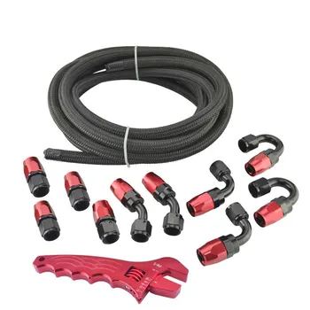 SPEEDWOW AN4/6/8/10 Swivel Hose End 0+45+90+180Degree+5M Nylon Braided Oil Fuel Hose Line+Adjustable Spanner Oil Cooler Kits
SPEEDWOW AN4/6/8/10 Swivel Hose End 0+45+90+180Degree+5M Nylon Braided Oil Fuel Hose Line+Adjustable Spanner Oil Cooler Kits