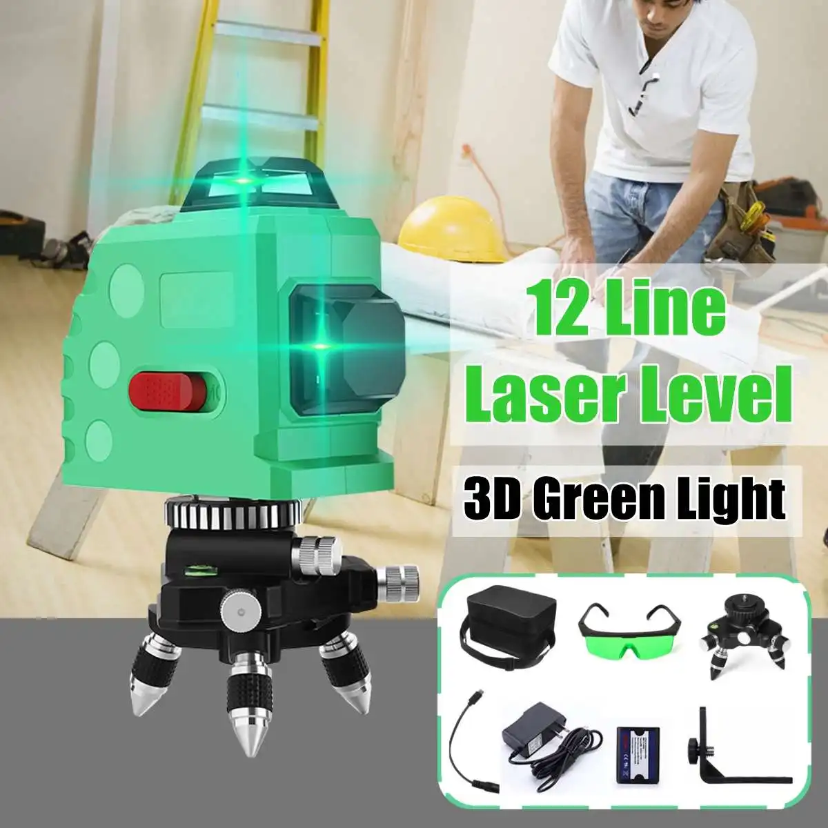 12 Line 360 Horizontal Vertical Cross 3D Green Light Laser Level Self-Leveling Measure Super Powerful Laser Beam
12 Line 360 Horizontal Vertical Cross 3D Green Light Laser Level Self-Leveling Measure Super Powerful Laser Beam