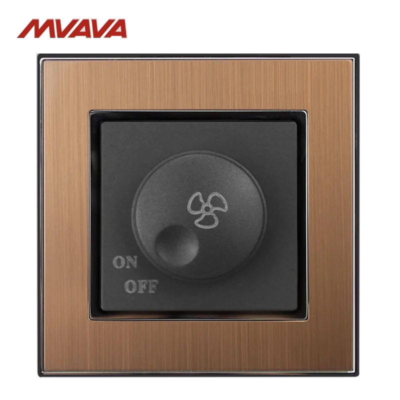 MVAVA Ceiling Fan Dimmer Switch 110-250V Speed Control Wall Turn ON/OFF Rotate Gold Satin Metal UK/EU Standard Free Shipping
MVAVA Ceiling Fan Dimmer Switch 110-250V Speed Control Wall Turn ON/OFF Rotate Gold Satin Metal UK/EU Standard Free Shipping