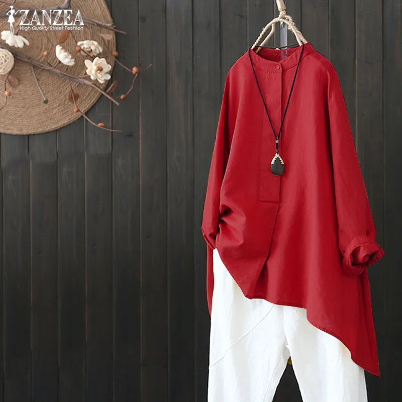 Plus Size 5XL Women's Blouse 2019 ZANZEA Female Asymmetrical Shirts Chemise Button Tunic Tops Femme Vintage Casual Linen Blusas
Plus Size 5XL Women's Blouse 2019 ZANZEA Female Asymmetrical Shirts Chemise Button Tunic Tops Femme Vintage Casual Linen Blusas