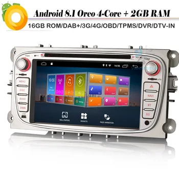 7" DAB+ Quad Core Android 8.1 Autoradio WiFi 4G RDS GPS DVD BT DVR OBD DVT-IN Car Radio Player for FORD Focus C-Max Galaxy
7" DAB+ Quad Core Android 8.1 Autoradio WiFi 4G RDS GPS DVD BT DVR OBD DVT-IN Car Radio Player for FORD Focus C-Max Galaxy