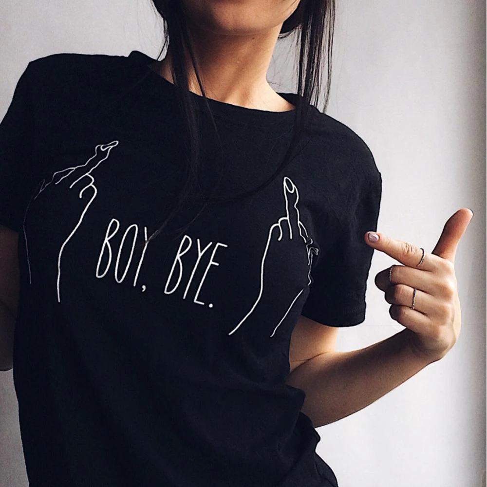 New Fashion T-shirt Women BOY BYE Letter Printing T Shirt Women Tops Casual Brand Tee Shirt Femme Woman Clothing
New Fashion T-shirt Women BOY BYE Letter Printing T Shirt Women Tops Casual Brand Tee Shirt Femme Woman Clothing