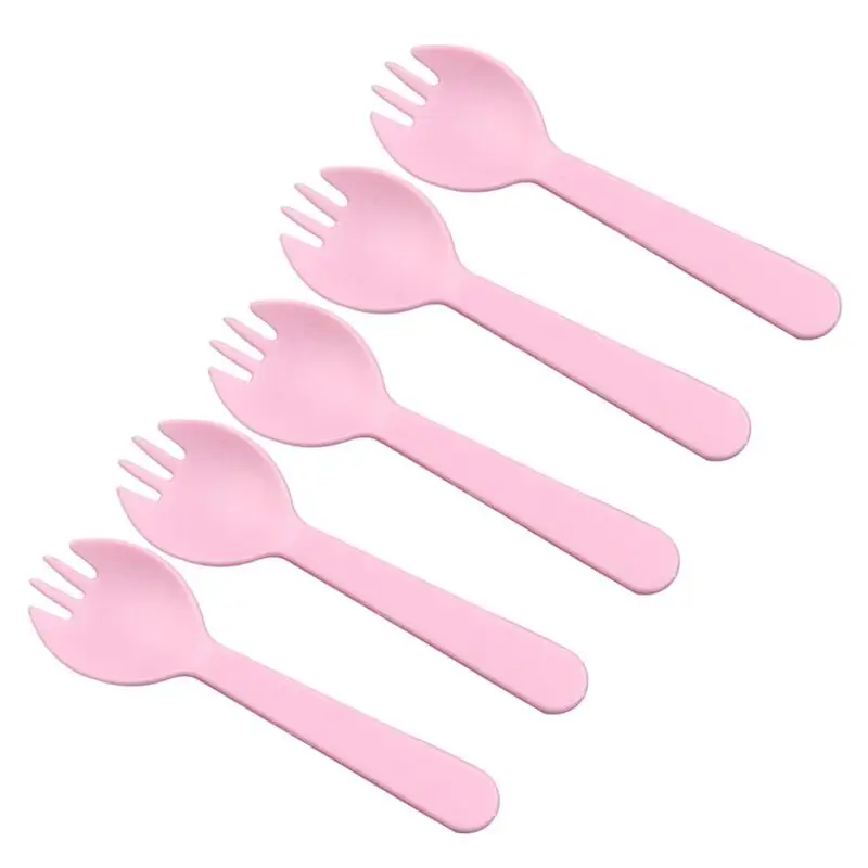 100pcs Creative 2-in-1 Sporks Disposable Spoons Forks for Cake Ice Cream Salad Fruit Dessert Birthday Wedding Party Supplies
100pcs Creative 2-in-1 Sporks Disposable Spoons Forks for Cake Ice Cream Salad Fruit Dessert Birthday Wedding Party Supplies
