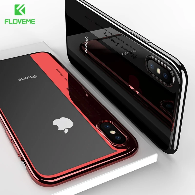 Силиконовый чехол FLOVEME с покрытием для iPhone X 8 7 роскошные аксессуары 6 6s Plus