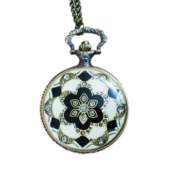 European and American court retro diamonds ladies pattern crystal pendant necklace pocket watch
European and American court retro diamonds ladies pattern crystal pendant necklace pocket watch