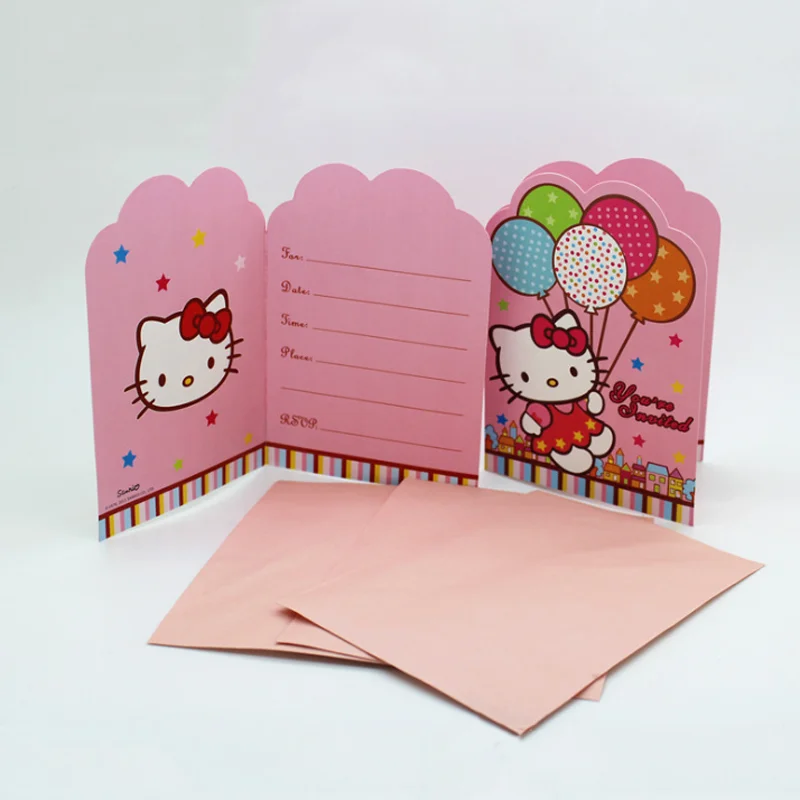 8 pcs/set Lovely new Hello Kitty Invitation Card Cartoon Theme Party For Kids Birthday Decoration Theme Party Supply
8 pcs/set Lovely new Hello Kitty Invitation Card Cartoon Theme Party For Kids Birthday Decoration Theme Party Supply