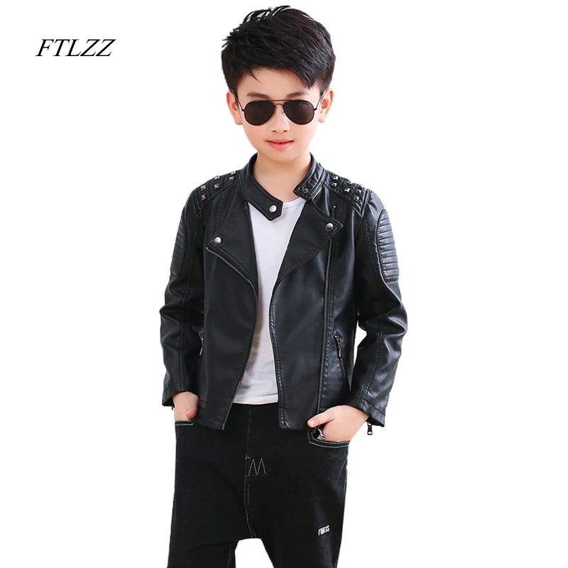 FTLZZ 2019 New Kids Boy Clothing Pu Leather Jacket Coat Spring Autumn O Neck Zipper Rivets Children Boys Casual Outerwear
FTLZZ 2019 New Kids Boy Clothing Pu Leather Jacket Coat Spring Autumn O Neck Zipper Rivets Children Boys Casual Outerwear