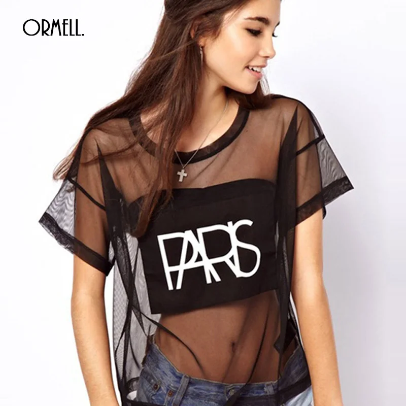 ORMELL Hot Summer Womens Short Sleeve Black Mesh Shirt New 2019 Sexy T Shirts Transparent Punk Club Streetwear Tees Beach Tops
ORMELL Hot Summer Womens Short Sleeve Black Mesh Shirt New 2019 Sexy T Shirts Transparent Punk Club Streetwear Tees Beach Tops