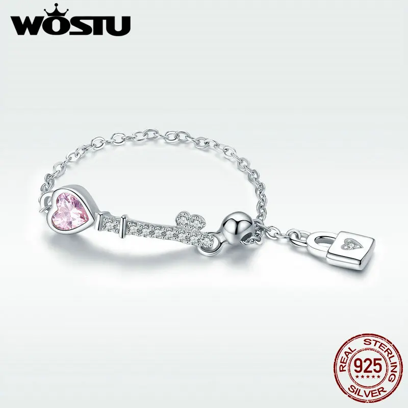 WOSTU New Design 925 Sterling Silver The Key To Your Heart Chain Rings For Women Brand Ring Anillos Jewelry Birthday Gift DXR425
WOSTU New Design 925 Sterling Silver The Key To Your Heart Chain Rings For Women Brand Ring Anillos Jewelry Birthday Gift DXR425