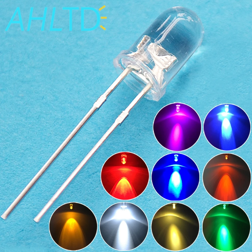 

1000X F5 5mm Round White Red Green Blue Yellow Pink Water Clear Diode Led Super Bright Emitting Diodes 6000-6500k Lamp Bulb