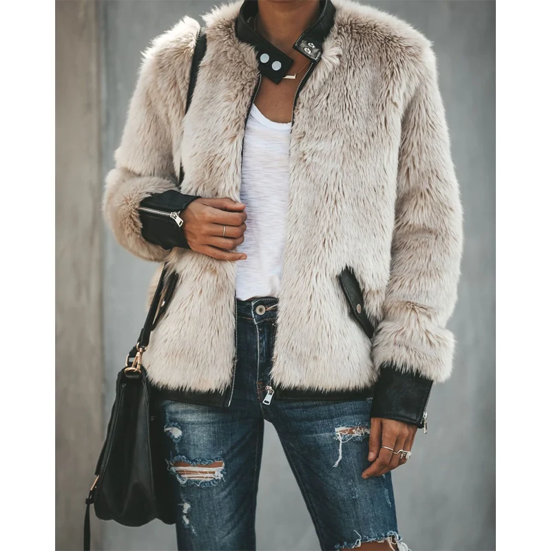 Women Warm Teddy Bear Fleece Leather Patchwork Pocket Long Sleeve Slim Jacket Zip Up Oversize Outwear Coats
Women Warm Teddy Bear Fleece Leather Patchwork Pocket Long Sleeve Slim Jacket Zip Up Oversize Outwear Coats