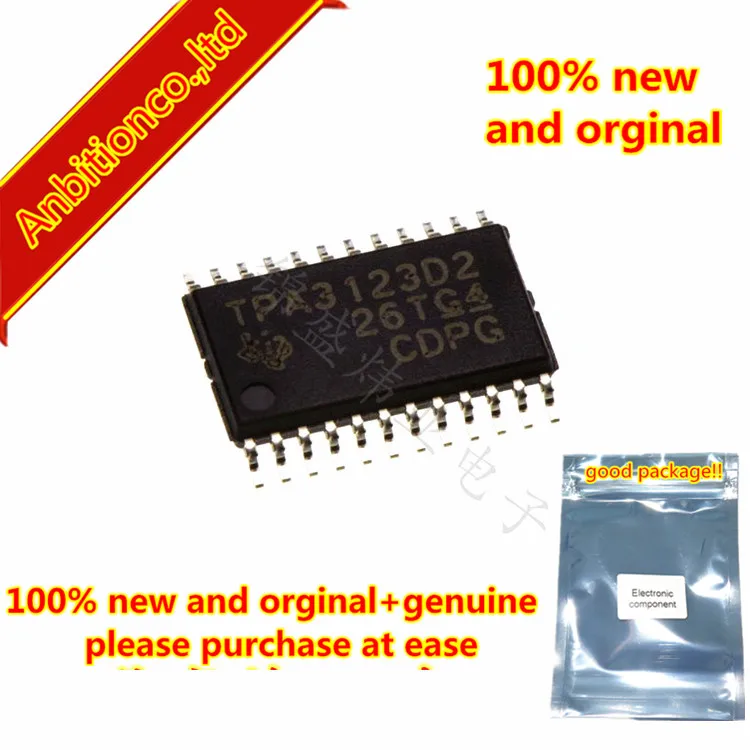 5pcs 100% new and orginal TPA3123D2PWP TPA3123D2PWPR TPA3123D2 HTSSOP24 25-W STEREO CLASS-D AUDIO POWER AMPLIFIER in stock
5pcs 100% new and orginal TPA3123D2PWP TPA3123D2PWPR TPA3123D2 HTSSOP24 25-W STEREO CLASS-D AUDIO POWER AMPLIFIER in stock