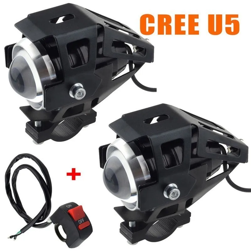 2PCS 125W Motorcycle CREE U5 LED Driving Headlight Fog Lamp For BMW /& Switch US