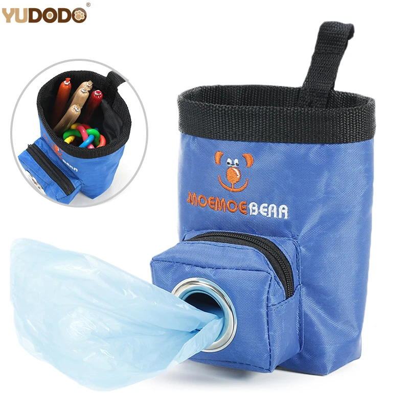 

Outdoor Dogs Training Bag Snacks Reward Feeding Waist Bags Portable Puppy Cat Pet Treat Pouch Blue/Brown