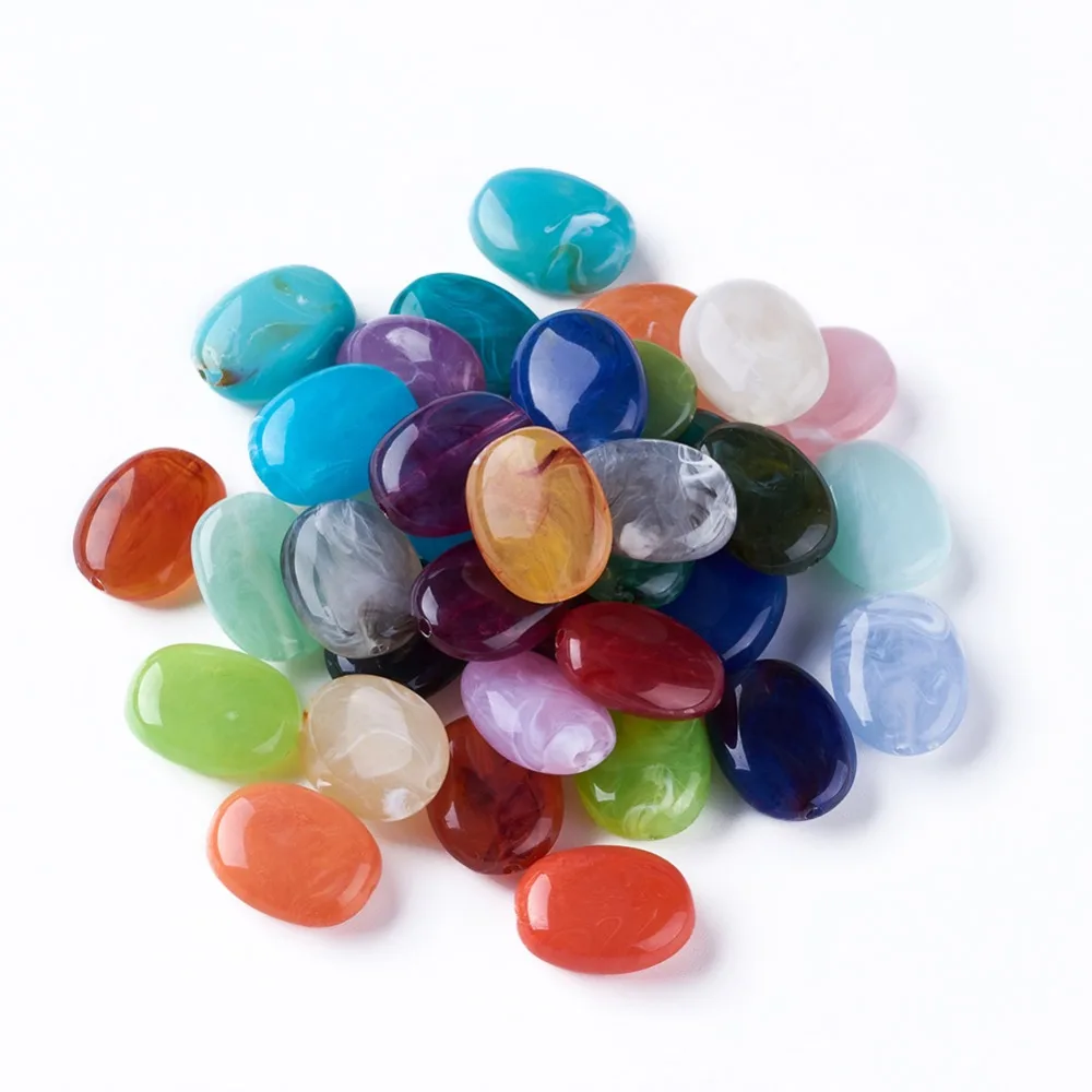 20pcs Mixed Acrylic Imitation Stone Beads Oval Beads for jewelry making DIY, 19mm long, 15mm wide, 7.5mm thick, hole: 2mm
20pcs Mixed Acrylic Imitation Stone Beads Oval Beads for jewelry making DIY, 19mm long, 15mm wide, 7.5mm thick, hole: 2mm