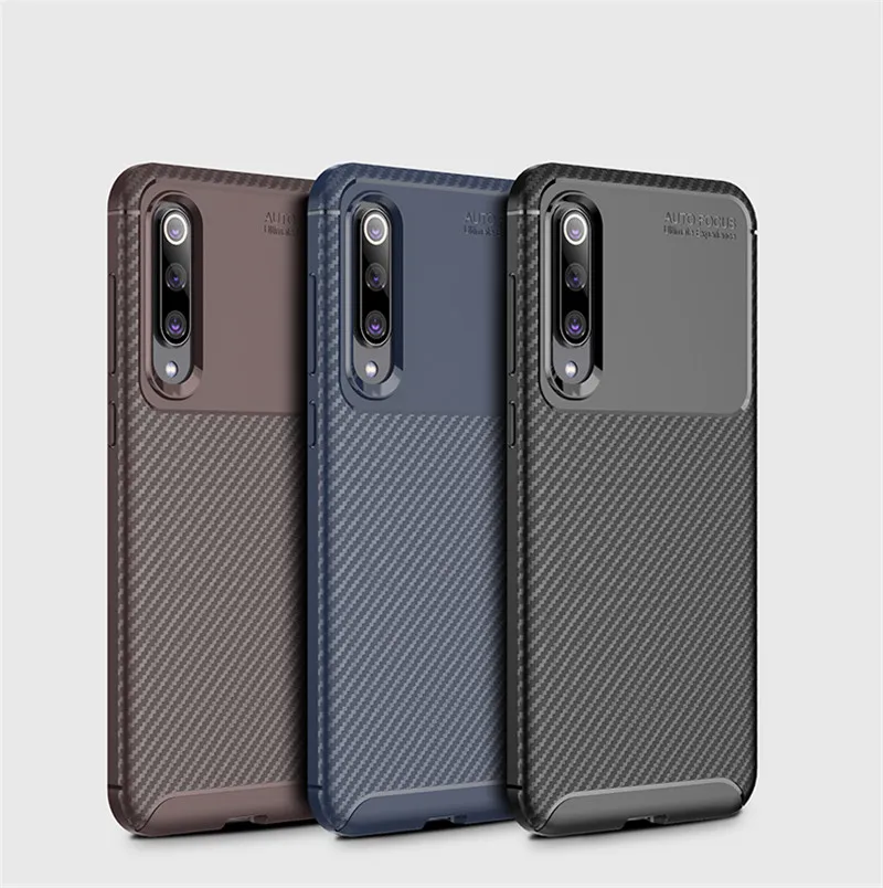 Чехол из углеродного волокна для Xiaomi Mi 9 SE мягкий силиконовый ударопрочный чехол