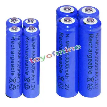 4x AA+ 4x AAA 1800mAh 3000mAh Ni-Mh Rechargeable Battery Cell for MP3 RC Toy Blue
4x AA+ 4x AAA 1800mAh 3000mAh Ni-Mh Rechargeable Battery Cell for MP3 RC Toy Blue