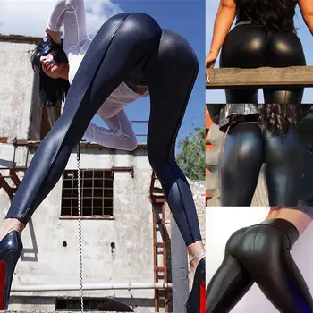 Women Fashion Exotic High Waist Slim Stretch Wet Faux Leather Skinny Tight Pants
Women Fashion Exotic High Waist Slim Stretch Wet Faux Leather Skinny Tight Pants