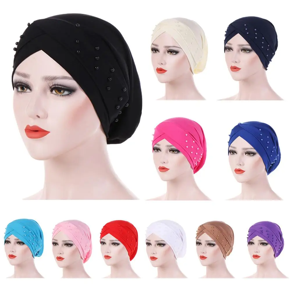 Women Elastic Turban Hat Muslim Hijab Islamic Beads Cancer Chemo Cap Ladies Hijab Stretch Head Wrap Head Scarf Inner Cap Fashion
Women Elastic Turban Hat Muslim Hijab Islamic Beads Cancer Chemo Cap Ladies Hijab Stretch Head Wrap Head Scarf Inner Cap Fashion