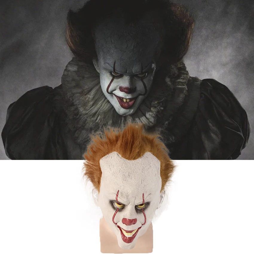 Stephen King's It Pennywise Joker Cosplay Costumes Adult Man Woman Latex Mask Helmet Halloween Carnival Party Scary Accessories
Stephen King's It Pennywise Joker Cosplay Costumes Adult Man Woman Latex Mask Helmet Halloween Carnival Party Scary Accessories
