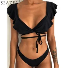 Seazea Low Waist Bandage Bikini Set Print Ruffled Brazilian Swimwear Women Sexy Backless Beachwear Swimsuit Swimming Wear 
Seazea Low Waist Bandage Bikini Set Print Ruffled Brazilian Swimwear Women Sexy Backless Beachwear Swimsuit Swimming Wear