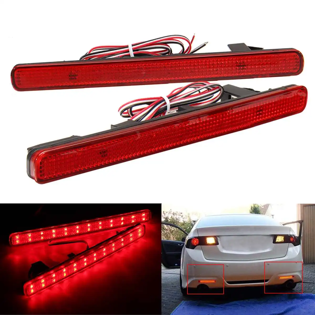 Car 12V LED Rear Bumper Reflector Tail Stop Brake Light Warning Night Driving Fog Lamp for Acura TSX Sedan 09-14 for Accord
Car 12V LED Rear Bumper Reflector Tail Stop Brake Light Warning Night Driving Fog Lamp for Acura TSX Sedan 09-14 for Accord