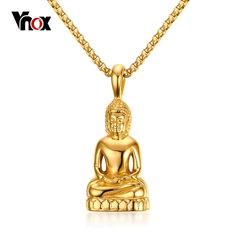 Vnox Buddist Pendant & Necklace for Women Men Top Quality Stainless Steel Gold-color Jewelry 24" Chain
Vnox Buddist Pendant & Necklace for Women Men Top Quality Stainless Steel Gold-color Jewelry 24" Chain