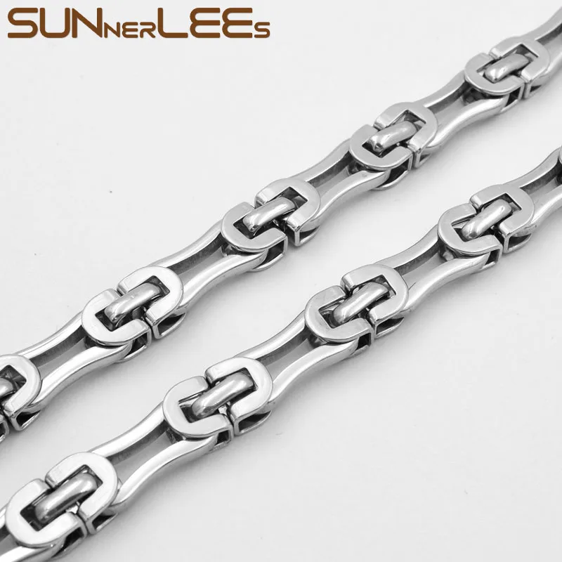 SUNNERLEES Fashion Jewelry Stainless Steel Necklace 8mm Geometric Byzantine Link Chain Silver Gold Color Men Women Gift SC128 N
SUNNERLEES Fashion Jewelry Stainless Steel Necklace 8mm Geometric Byzantine Link Chain Silver Gold Color Men Women Gift SC128 N