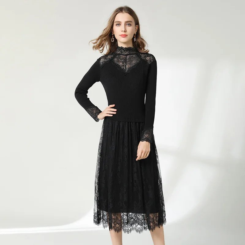 spring knitted lace stitching dress long Euramerican style quality sexy A-line knitted lace dress women dress spring 2019 1917
spring knitted lace stitching dress long Euramerican style quality sexy A-line knitted lace dress women dress spring 2019 1917