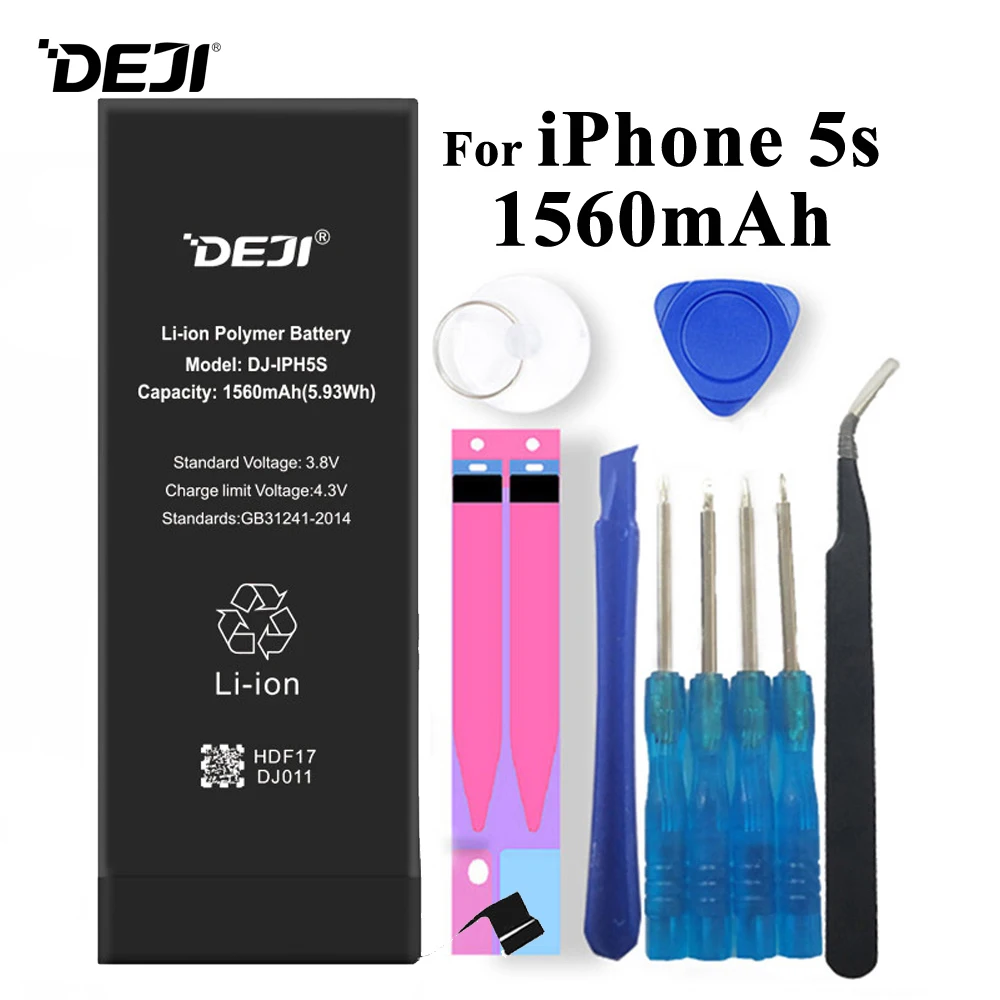 Deji батарея для iPhone 5S 5GS Apple iPhone5s 1560mAh Емкость встроенный литий полимерный