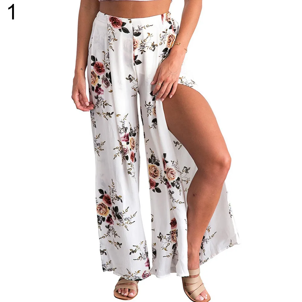 Summer Female elegant beach Culottes maxi skirt High Waist Floral Print Wide Leg Loose Pants Split Trousers plus size
Summer Female elegant beach Culottes maxi skirt High Waist Floral Print Wide Leg Loose Pants Split Trousers plus size