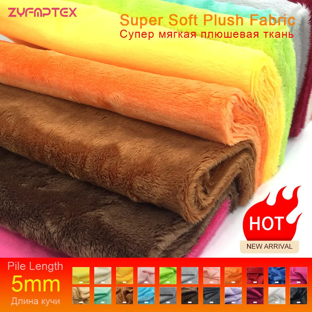 

ZYFMPTEX 2019 New Arrival 5mm Pile Minky Plush Fabric For DIY Sewing Patchwork 45x50cm 100% Polyester Telas Velvet Fabric