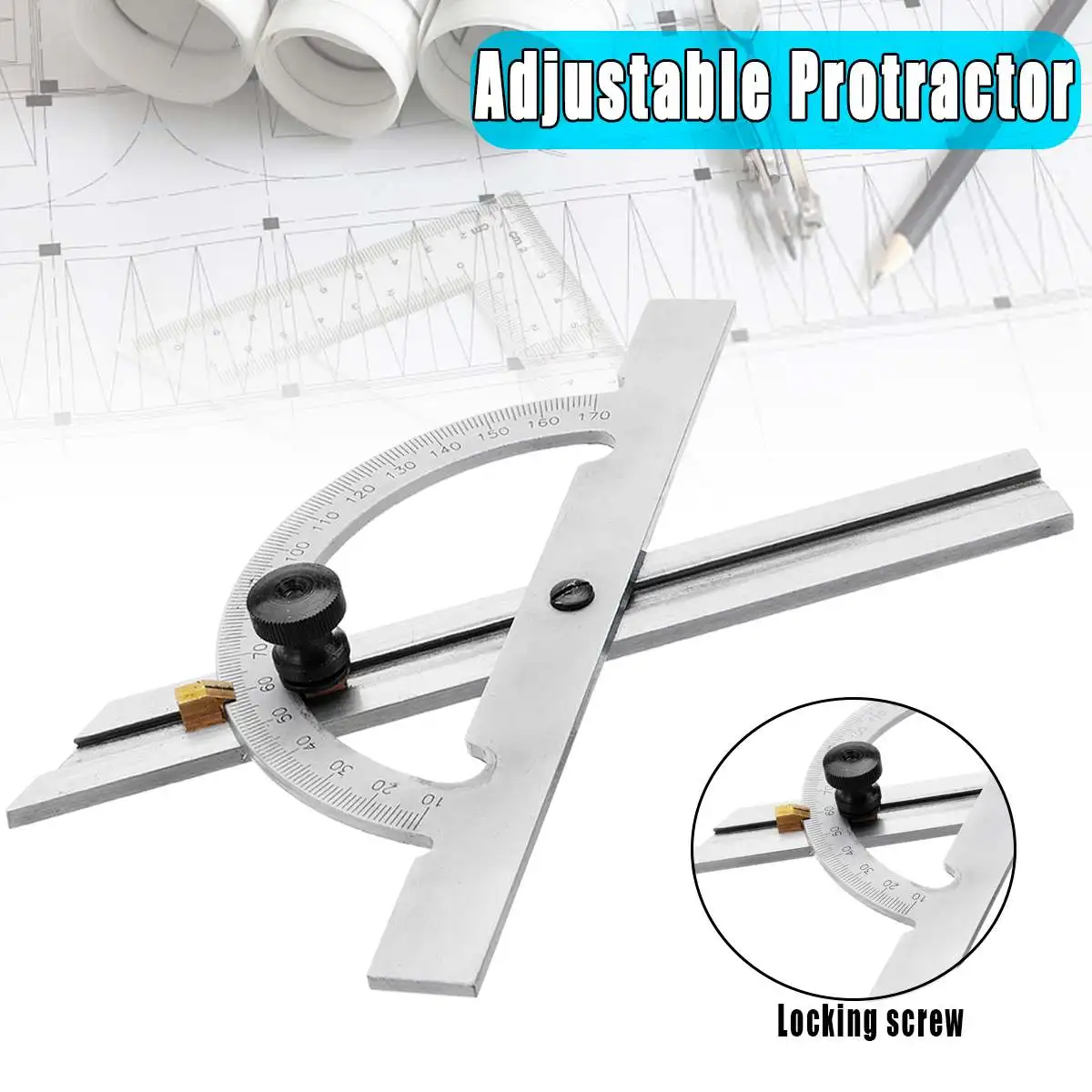 150x100mm Stainless Steel Adjustable Protractor 10-170 Degree Angle Ruler Tool Measuring & Gauging Tools Surface Use Chrome
150x100mm Stainless Steel Adjustable Protractor 10-170 Degree Angle Ruler Tool Measuring & Gauging Tools Surface Use Chrome