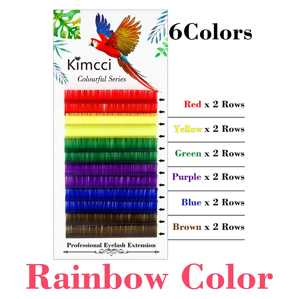 Kimcci Candy 6 Colors Rainbow Colored Eyelash Extension Faux Mink Individual Colorful Eyelashes maquiagem Cilios Premium Cilia
Kimcci Candy 6 Colors Rainbow Colored Eyelash Extension Faux Mink Individual Colorful Eyelashes maquiagem Cilios Premium Cilia