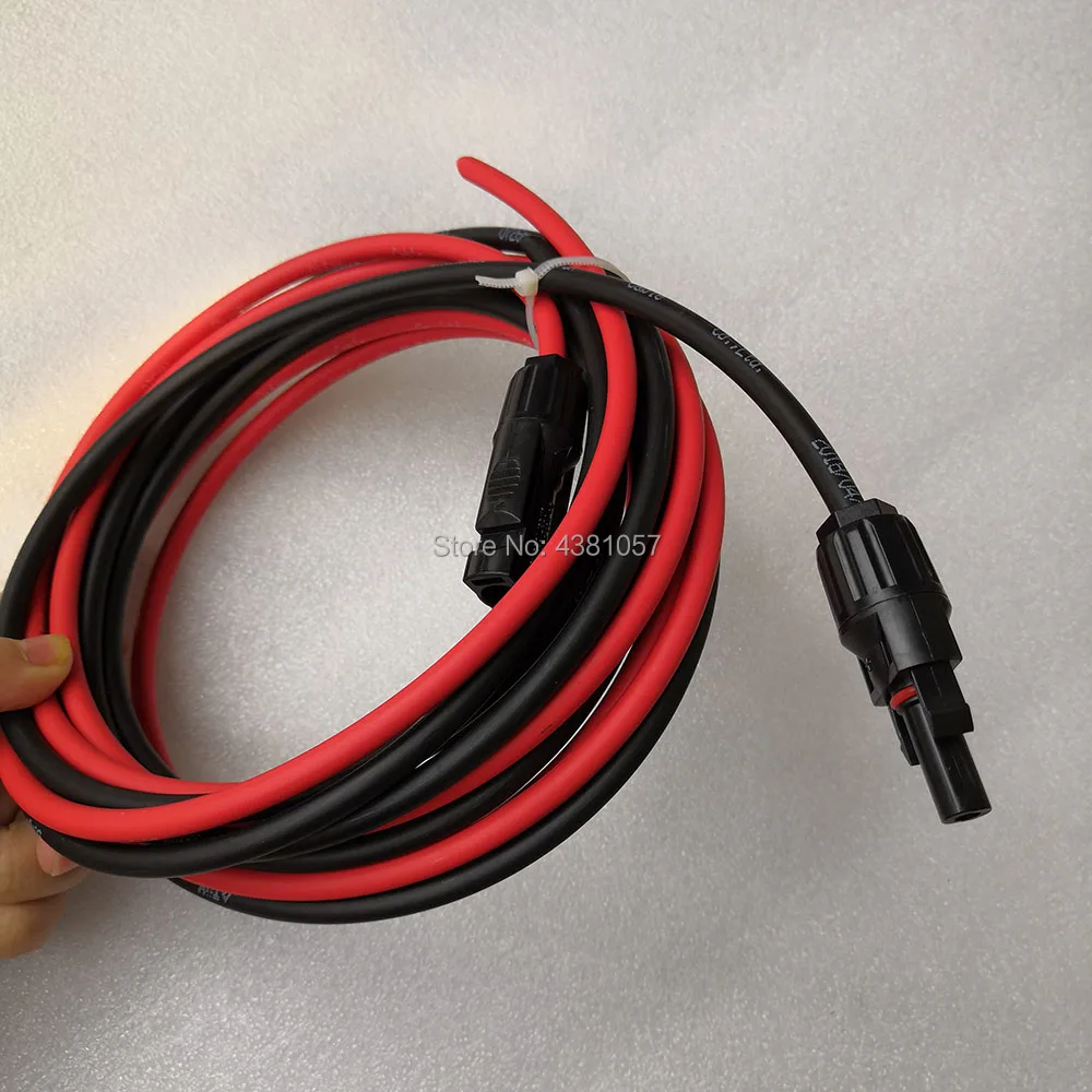5Meters 1Pair Solar Panel Extension Cable 1 Black and 1 Red Copper Wire with MC4 Connector Solar PV Cable 6 mm2/ 10AWG
5Meters 1Pair Solar Panel Extension Cable 1 Black and 1 Red Copper Wire with MC4 Connector Solar PV Cable 6 mm2/ 10AWG