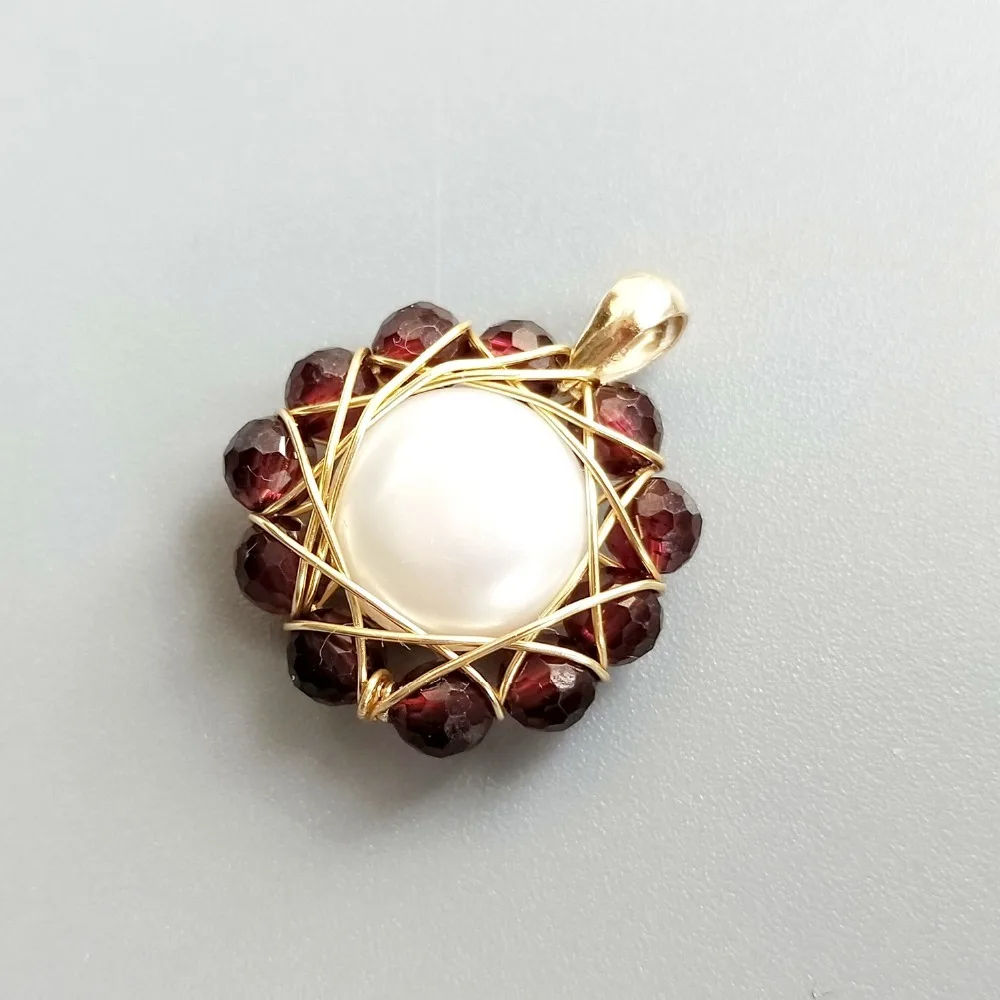 LiiJi Unique Natural Garnet Freshwater Pearl Vintage Style Pendant 925 Sterling Silver Handmade Delicate Jewelry for Women Gift
LiiJi Unique Natural Garnet Freshwater Pearl Vintage Style Pendant 925 Sterling Silver Handmade Delicate Jewelry for Women Gift