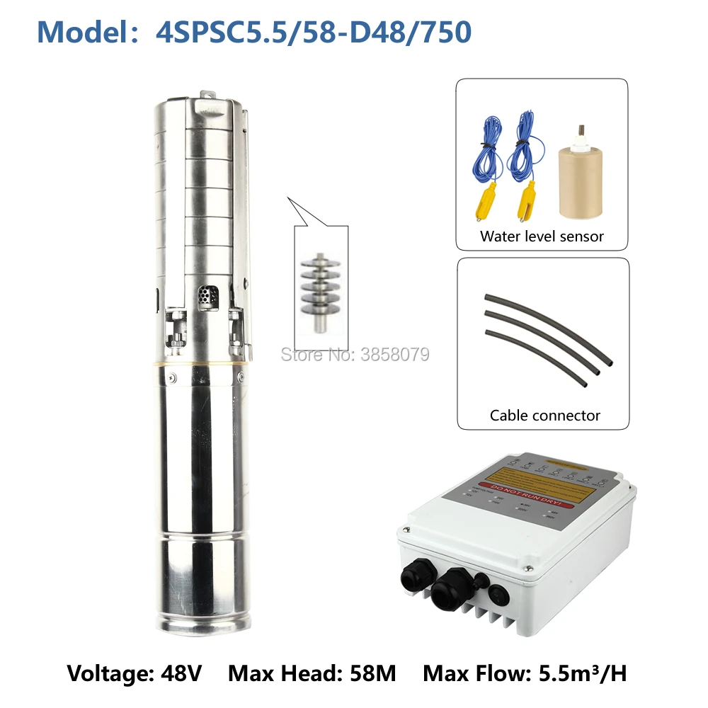 48v dc водяной насос погружные солнечные насосы скважинный pompe solare bomba de agua solar 4SPSC5.5/58