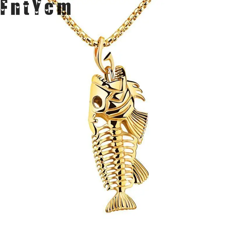 Fish Skeleton Pendant Men Charm Necklace Stainless Steel Pendants Necklaces Personalized For Jewelry Making Boyfriend Gift
Fish Skeleton Pendant Men Charm Necklace Stainless Steel Pendants Necklaces Personalized For Jewelry Making Boyfriend Gift